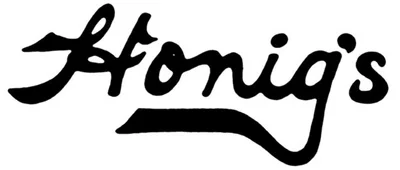 Black cursive text reads "Honig's" on a white background.